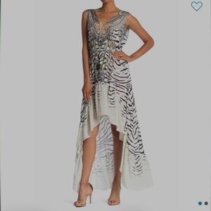 Shahida Zebra Print High/Low Maxi Dress